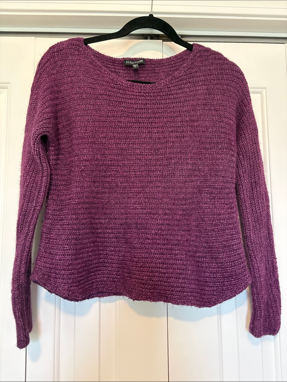 Eileen Fisher Deep Magenta Alpaca Silk Blend Sweater